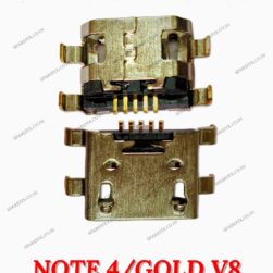 V8-CHARGING CONNECTOR FOR NOTE 4 / GOLD -PACK OF 5PCS