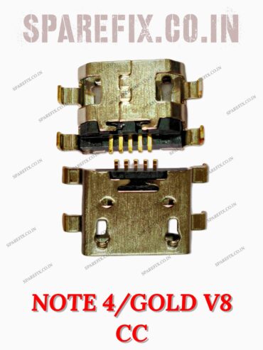 V8-CHARGING CONNECTOR FOR NOTE 4 / GOLD -PACK OF 5PCS